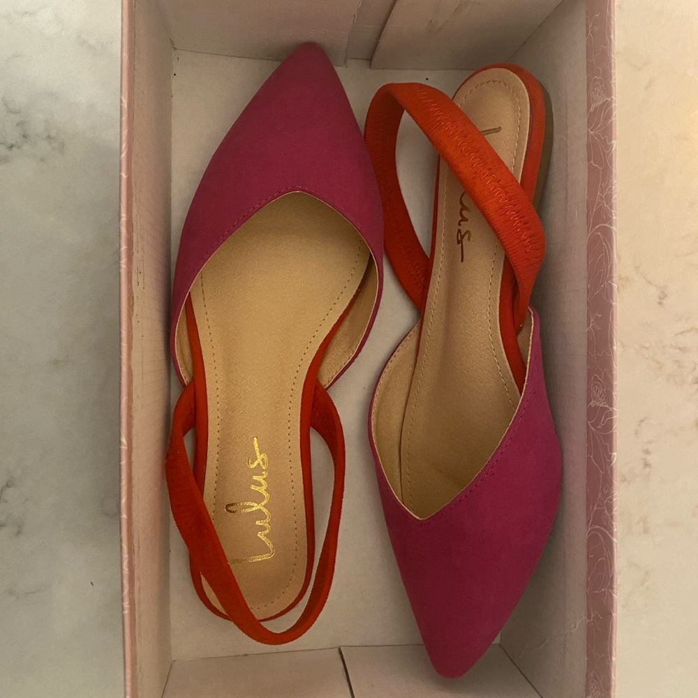 Lulu's Pink and Red Flats